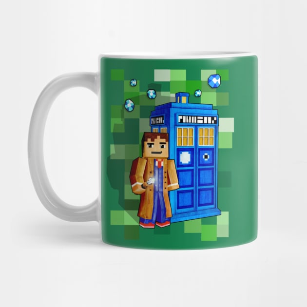 8bit 10th Doctor With time traveler box by Dezigner007